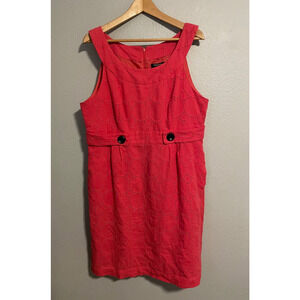 Robbie Bee Womens Dress Size 16 Pink Embroidered Eyelet Babydoll Rockabilly